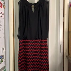 NEVER WORN!! Red & Black Sleeveless Homecoming Dress! Size 16